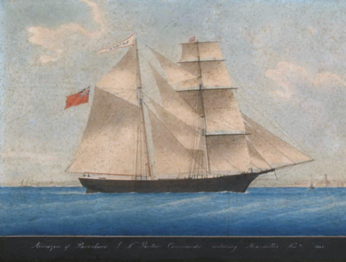 A period painting of the brigantine Mary Celeste under sail