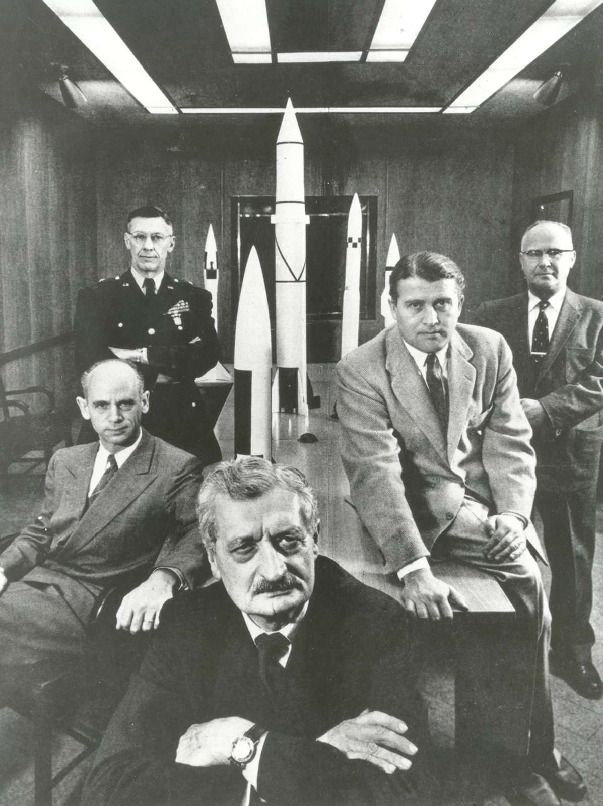 A group of German rocket engineers brought to the United States after World War II under Operation Paperclip